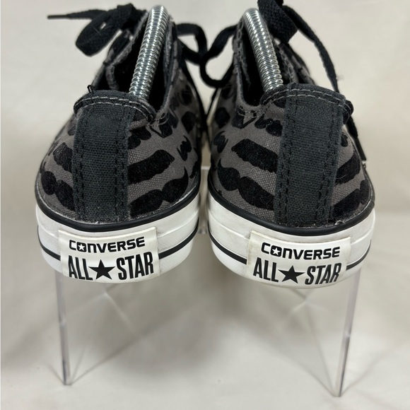Converse Unisex Black/Gray Mustache Print Low Top Sneakers M's 7/W's 9 - Picture 7 of 9